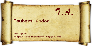 Taubert Andor névjegykártya